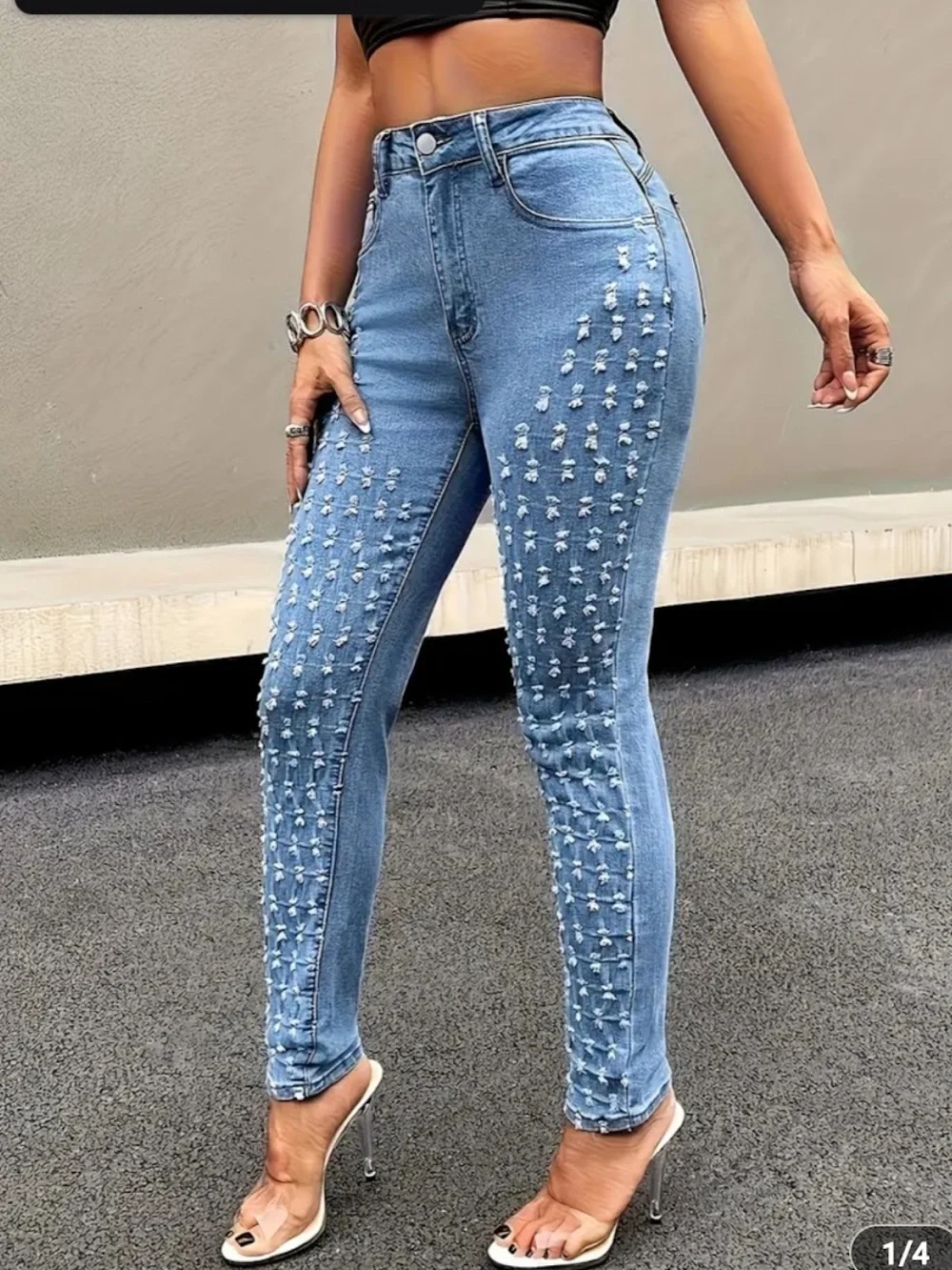 New Blue Patterned Jeans